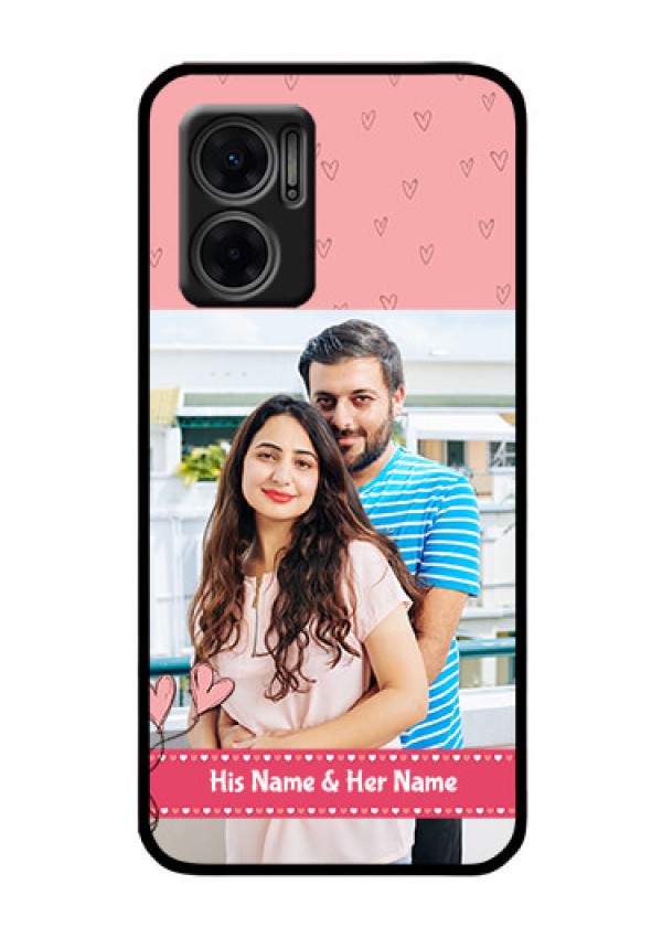 Xiaomi Redmi 11 Prime 5G Personalized Glass Phone Case - Love Design Peach Color