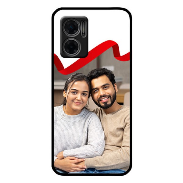 Xiaomi Redmi 11 Prime 5G Photo Printing on Glass Case - Red Ribbon Frame Design Xiaomi Redmi 11 Prime 5G Photo Printing on Glass Case - Red Ribbon Frame Design