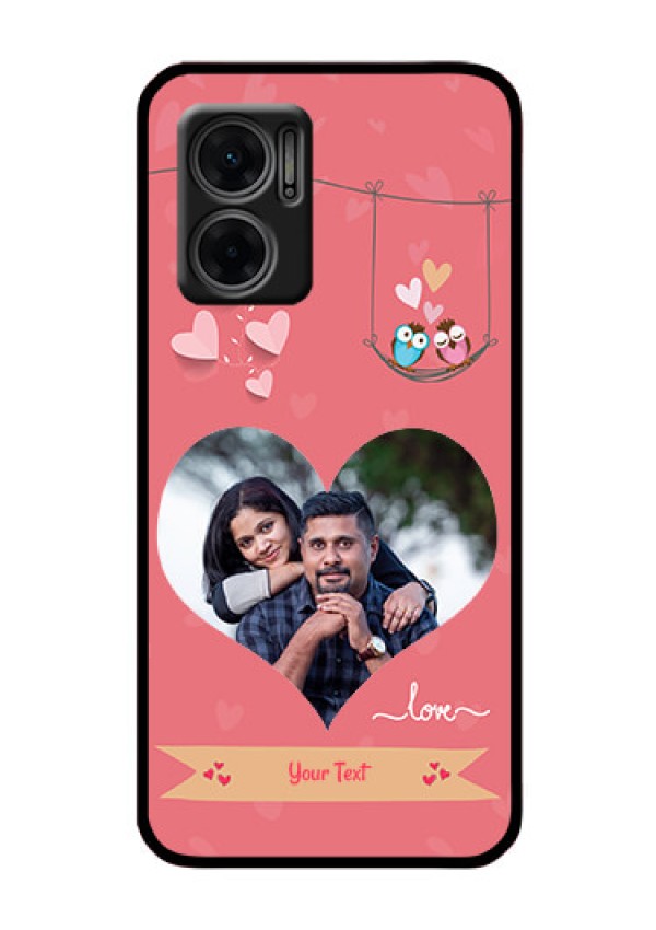 Xiaomi Redmi 11 Prime 5G Personalized Glass Phone Case - Peach Color Love Design