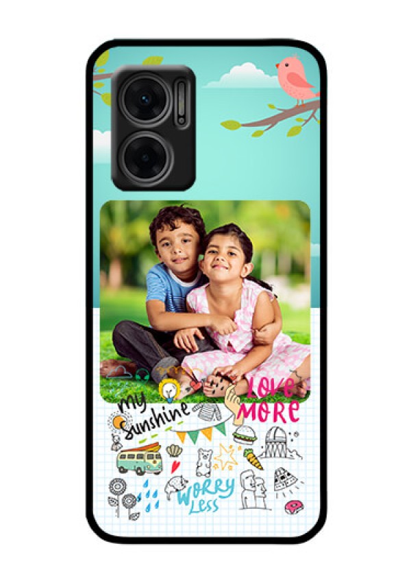 Xiaomi Redmi 11 Prime 5G Photo Printing on Glass Case - Doodle love Design