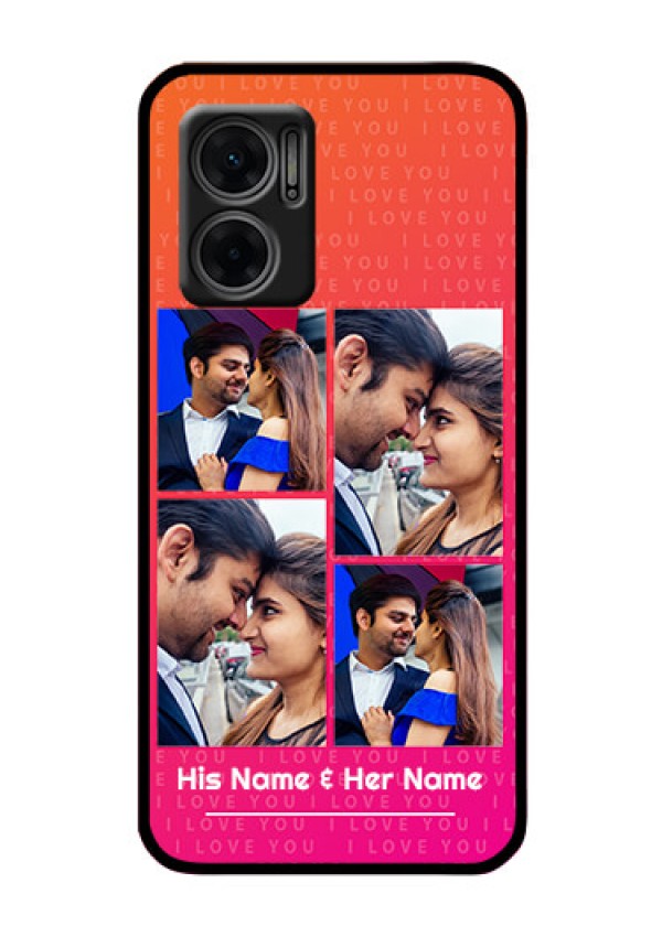 Xiaomi Redmi 11 Prime 5G Custom Glass Phone Case - I Love You Pink Design