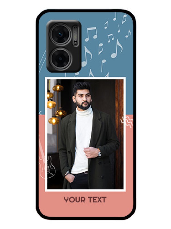 Custom Xiaomi Redmi 11 Prime 5G Photo Printing on Glass Case - with Color Musical Note Design