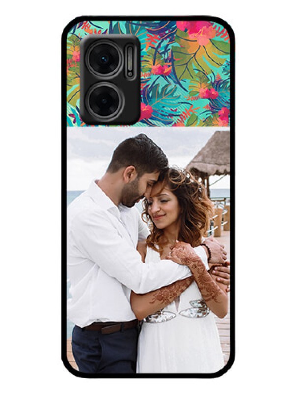 Custom Xiaomi Redmi 11 Prime 5G Photo Printing on Glass Case - Watercolor Floral Design