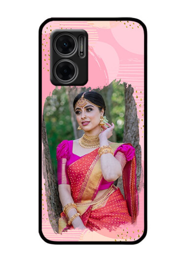 Xiaomi Redmi 11 Prime 5G Personalized Glass Phone Case - Gold Glitter Splash Design