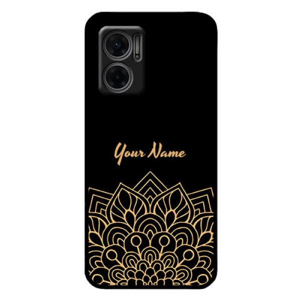 Xiaomi Redmi 11 Prime 5G Custom Glass Phone Case - Golden mandala Design