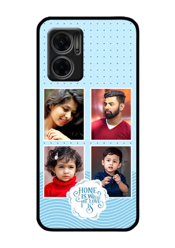 Xiaomi Redmi 11 Prime 5G Custom Glass Phone Case - Cute love quote with 4 pic upload Design