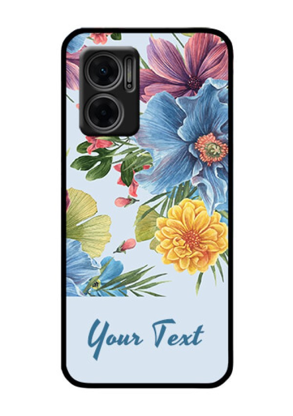 Xiaomi Redmi 11 Prime 5G Custom Glass Mobile Case - Stunning Watercolored Flowers Painting Design