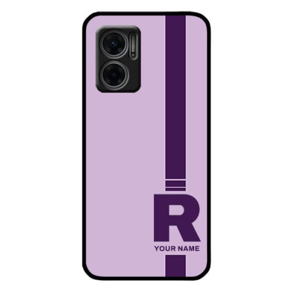 Xiaomi Redmi 11 Prime 5G Photo Printing on Glass Case - Simple dual tone stripe with name Design