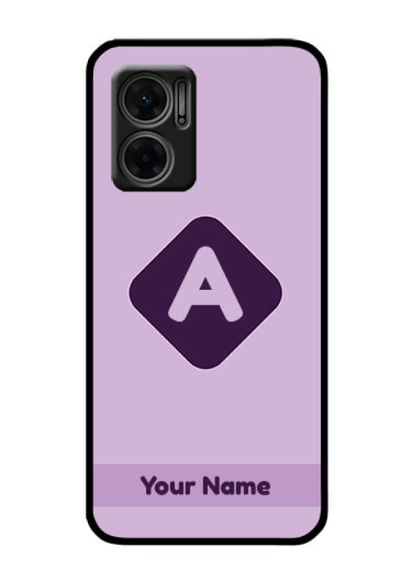 Xiaomi Redmi 11 Prime 5G Custom Glass Mobile Case - Custom Letter in curved badge Design