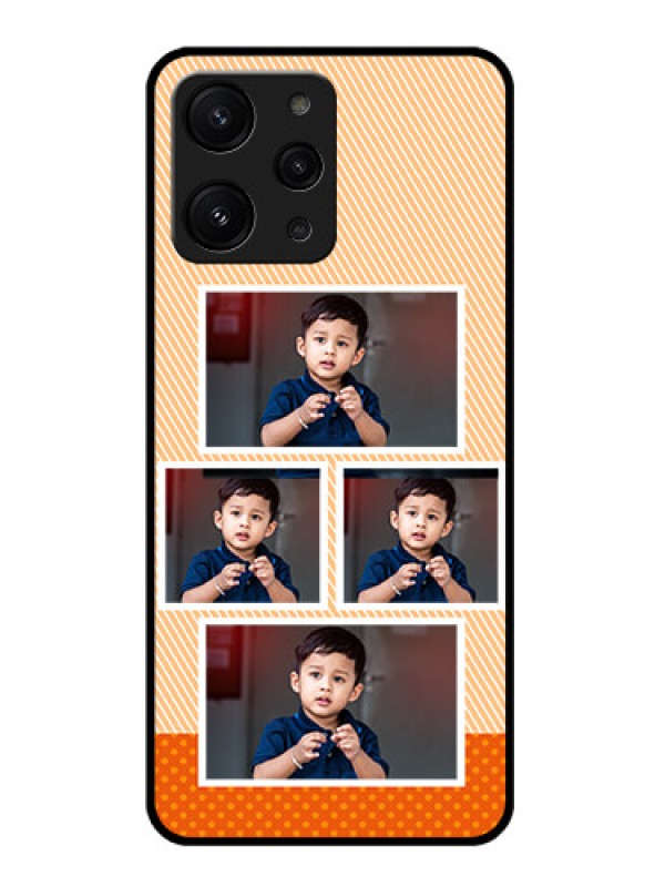 Custom Xiaomi Redmi 12 4G Photo Printing on Glass Case - Bulk Photos Upload Design