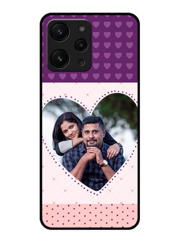 Custom Xiaomi Redmi 12 4G Custom Glass Phone Case - Violet Love Dots Design