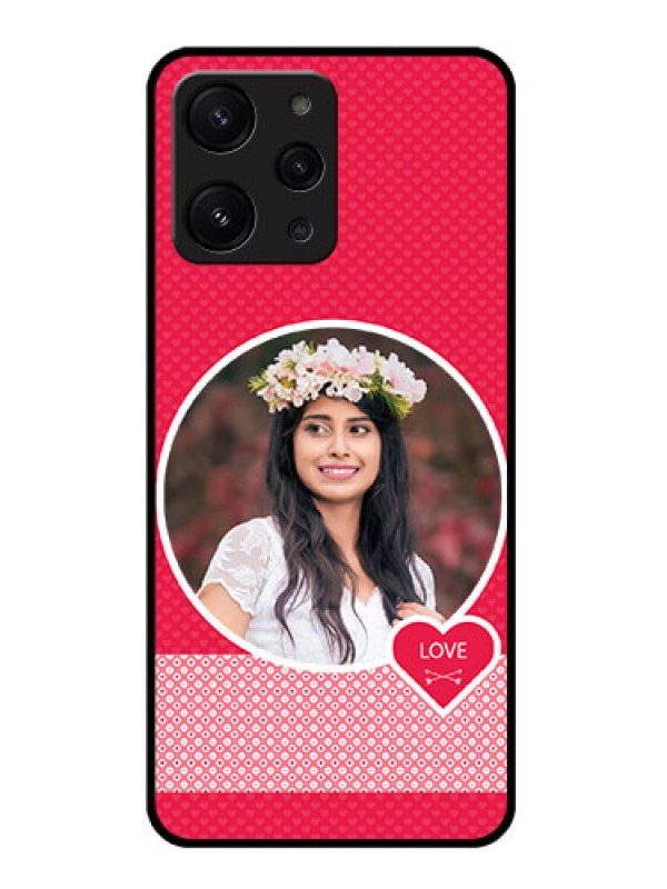 Custom Xiaomi Redmi 12 4G Personalised Glass Phone Case - Pink Pattern Design