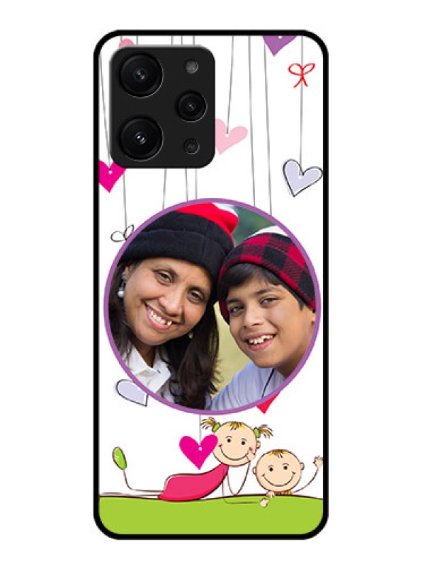 Custom Xiaomi Redmi 12 4G Photo Printing on Glass Case - Cute Kids Phone Case Design