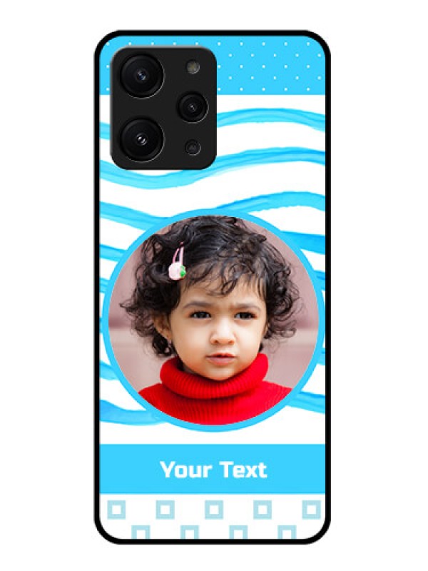 Custom Xiaomi Redmi 12 4G Custom Glass Phone Case - Simple Blue Case Design