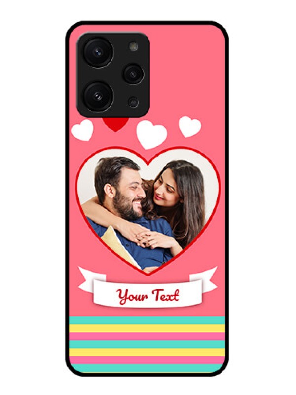 Custom Xiaomi Redmi 12 4G Photo Printing on Glass Case - Love Doodle Design