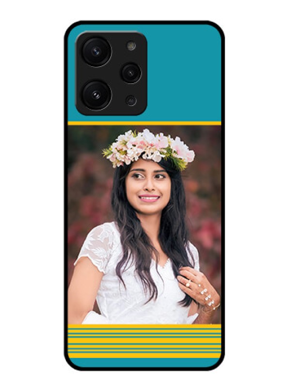 Custom Xiaomi Redmi 12 4G Custom Glass Phone Case - Yellow & Blue Design