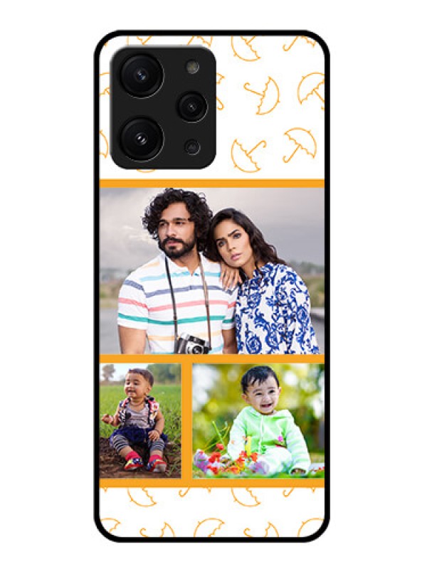Custom Xiaomi Redmi 12 4G Custom Glass Mobile Case - Yellow Pattern Design