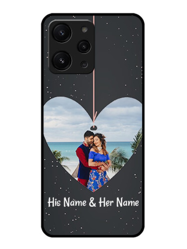 Custom Xiaomi Redmi 12 4G Custom Glass Phone Case - Hanging Heart Design