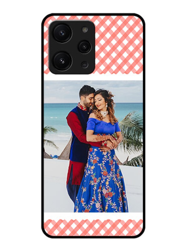 Custom Xiaomi Redmi 12 4G Personalized Glass Phone Case - Pink Pattern Design