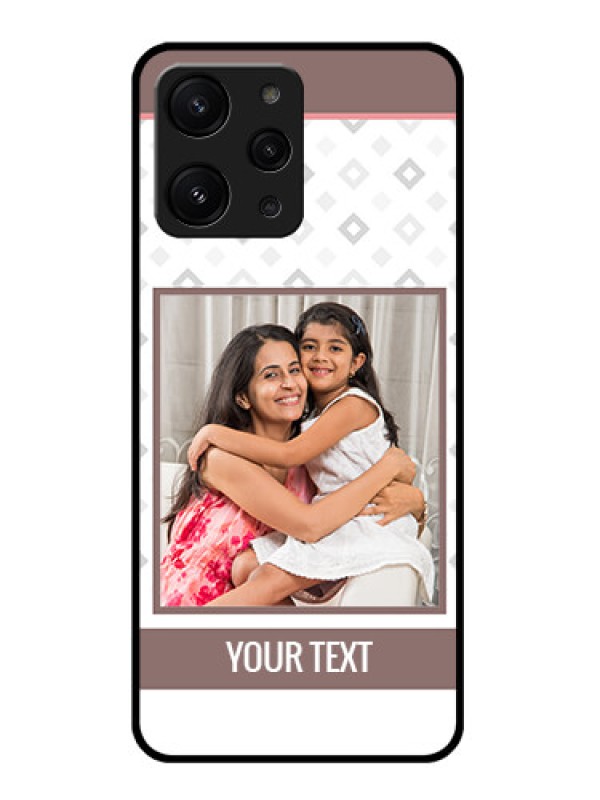 Custom Xiaomi Redmi 12 4G Photo Printing on Glass Case - Simple Diamond Design