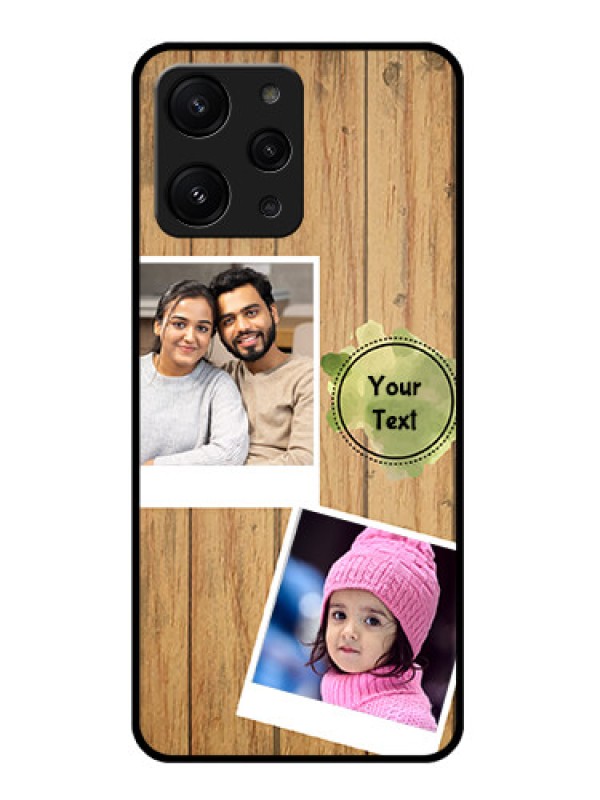 Custom Xiaomi Redmi 12 4G Custom Glass Phone Case - Wooden Texture Design