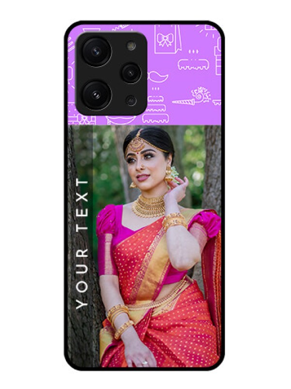 Custom Xiaomi Redmi 12 4G Custom Glass Mobile Case - Birthday Icons Design