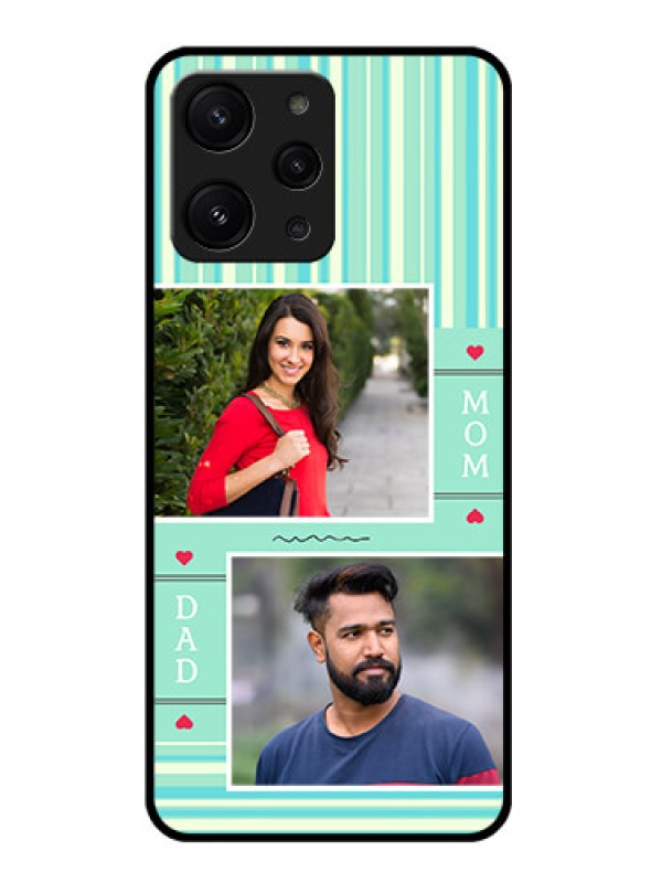 Custom Xiaomi Redmi 12 4G Custom Glass Phone Case - Mom & Dad Pic Design