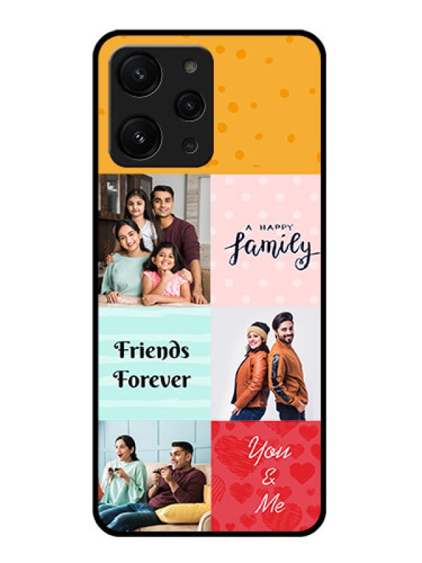 Custom Xiaomi Redmi 12 4G Personalized Glass Phone Case - Images with Quotes Design