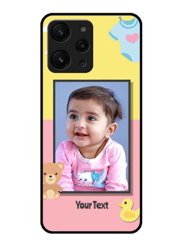 Custom Xiaomi Redmi 12 4G Photo Printing on Glass Case - Kids 2 Color Design