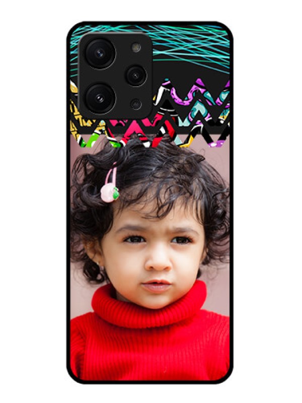 Custom Xiaomi Redmi 12 4G Personalized Glass Phone Case - Neon Abstract Design