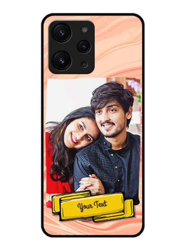 Custom Xiaomi Redmi 12 4G Personalized Glass Phone Case - Marble Texture Design