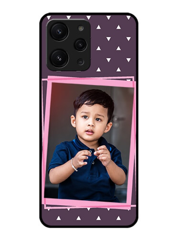 Custom Xiaomi Redmi 12 4G Custom Glass Mobile Case - Triangle Pattern Dotted Design