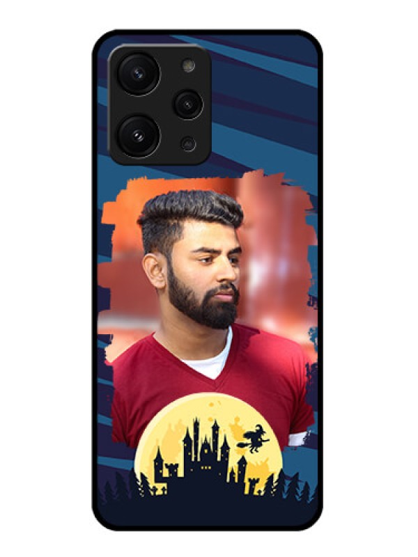 Custom Xiaomi Redmi 12 4G Photo Printing on Glass Case - Halloween Witch Design