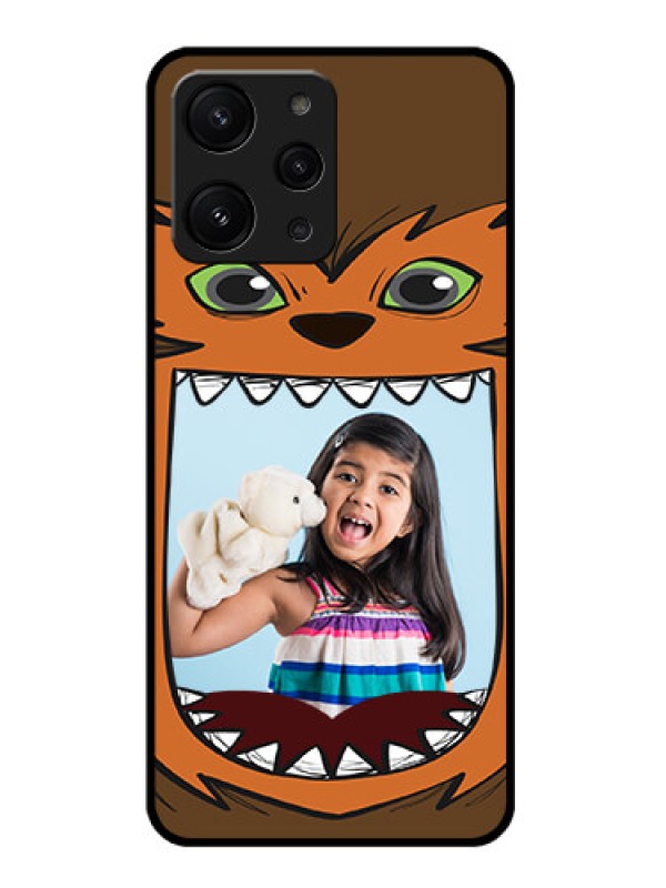 Custom Xiaomi Redmi 12 4G Photo Printing on Glass Case - Owl Monster Back Case Design