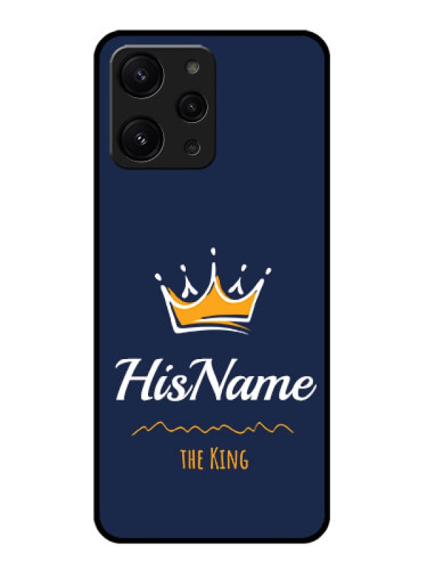 Custom Xiaomi Redmi 12 4G Glass Phone Case King with Name