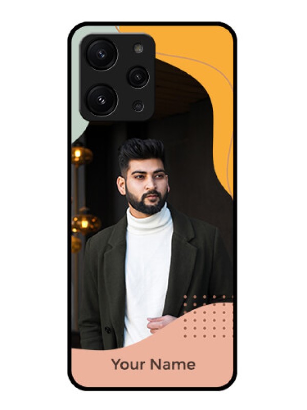 Custom Xiaomi Redmi 12 4G Personalized Glass Phone Case - Tri-coloured overlay design