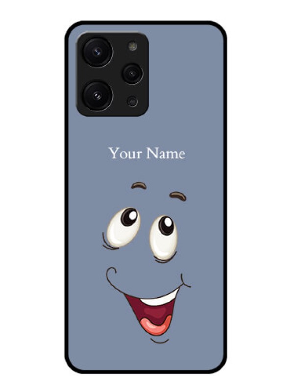 Custom Xiaomi Redmi 12 4G Photo Printing on Glass Case - Laughing Cartoon Face Design