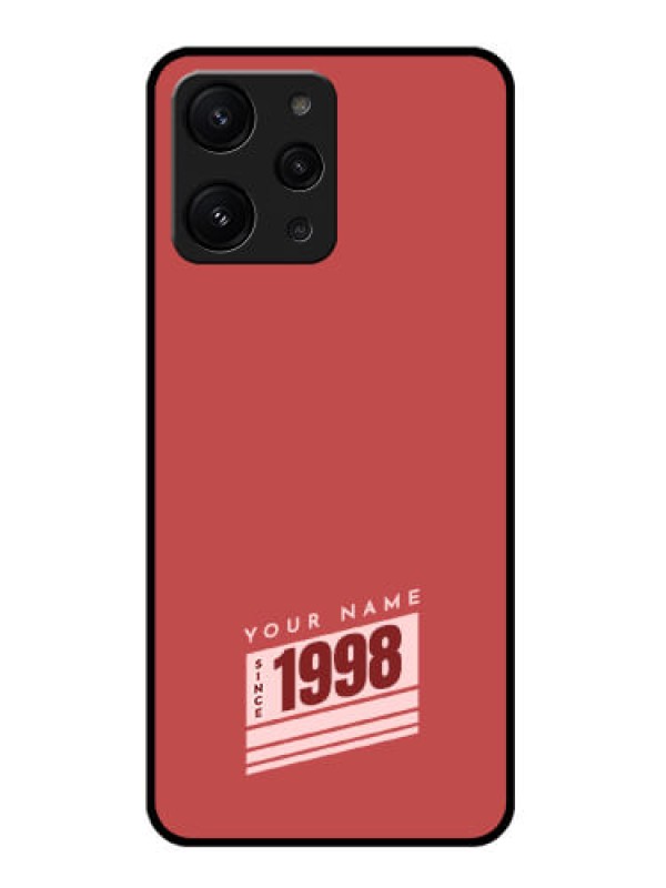 Custom Xiaomi Redmi 12 4G Custom Glass Phone Case - Red custom year of birth Design
