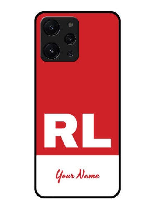 Custom Xiaomi Redmi 12 4G Personalized Glass Phone Case - dual tone custom text Design