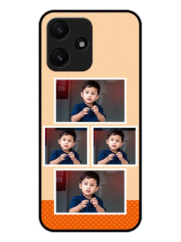 Custom Xiaomi Redmi 12 5G Photo Printing on Glass Case - Bulk Photos Upload Design