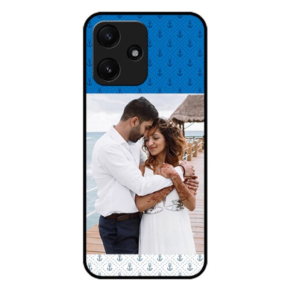 Xiaomi Redmi 12 5G Photo Printing on Glass Case - Blue Anchors Design