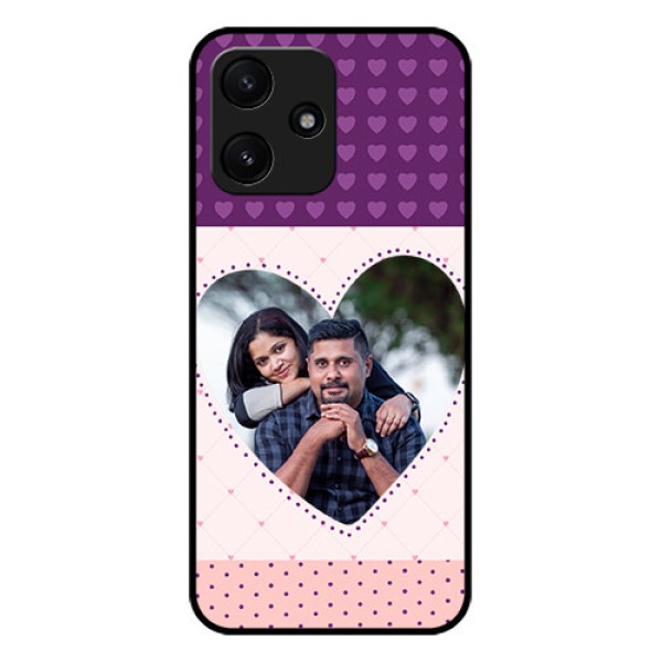 Xiaomi Redmi 12 5G Custom Glass Phone Case - Violet Love Dots Design