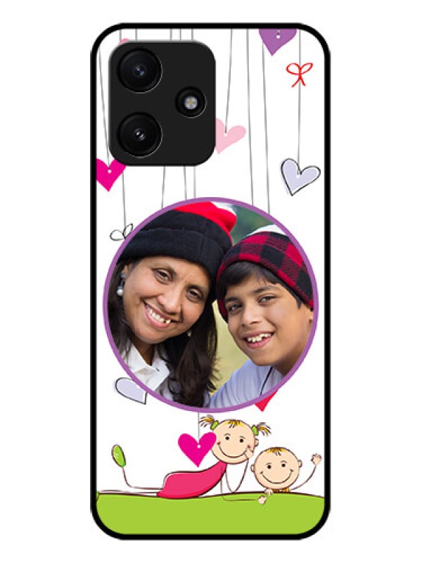 Custom Xiaomi Redmi 12 5G Photo Printing on Glass Case - Cute Kids Phone Case Design