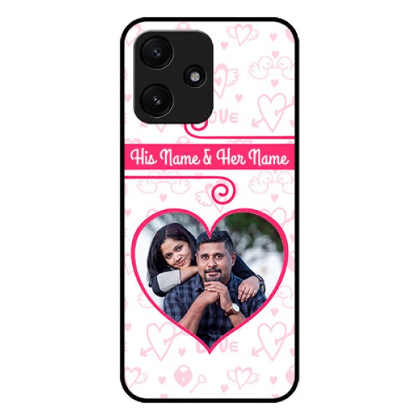 Xiaomi Redmi 12 5G Personalized Glass Phone Case - Heart Shape Love Design Xiaomi Redmi 12 5G Personalized Glass Phone Case - Heart Shape Love Design