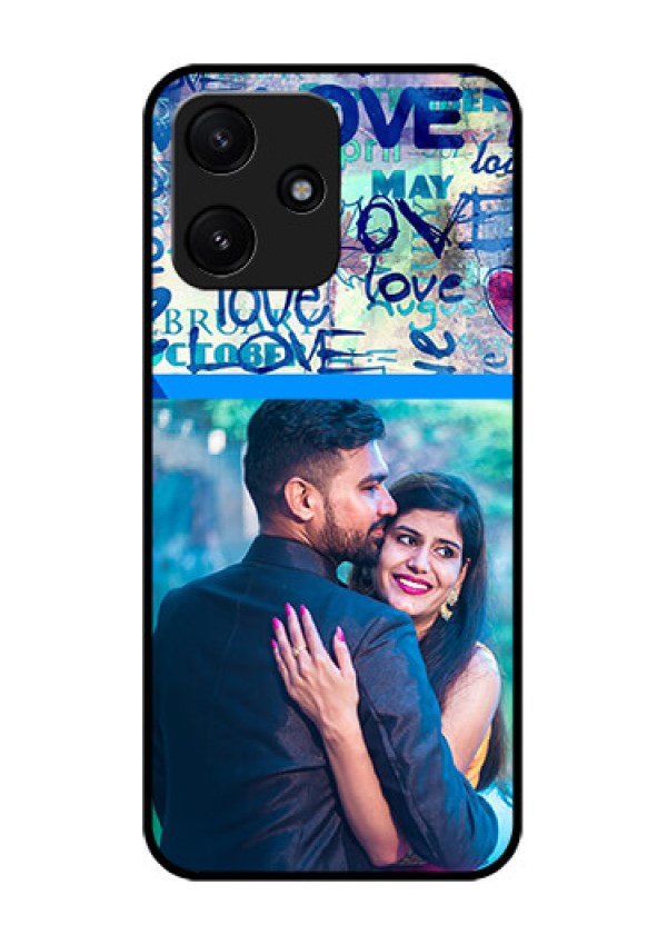 Xiaomi Redmi 12 5G Custom Glass Mobile Case - Colorful Love Design