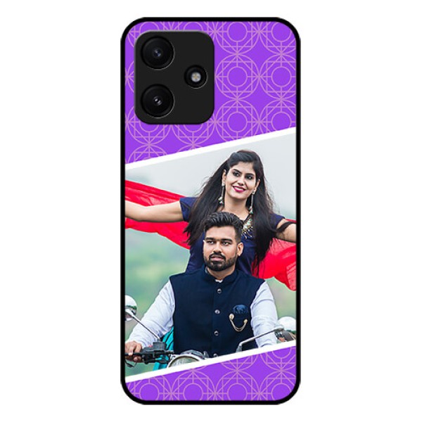 Xiaomi Redmi 12 5G Custom Glass Phone Case - Violet Pattern Design