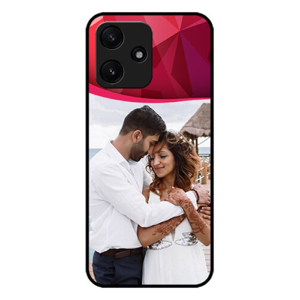Xiaomi Redmi 12 5G Custom Glass Mobile Case - Red Abstract Design Xiaomi Redmi 12 5G Custom Glass Mobile Case - Red Abstract Design