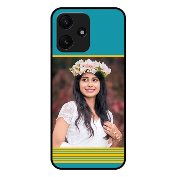 Xiaomi Redmi 12 5G Custom Glass Phone Case - Yellow & Blue Design