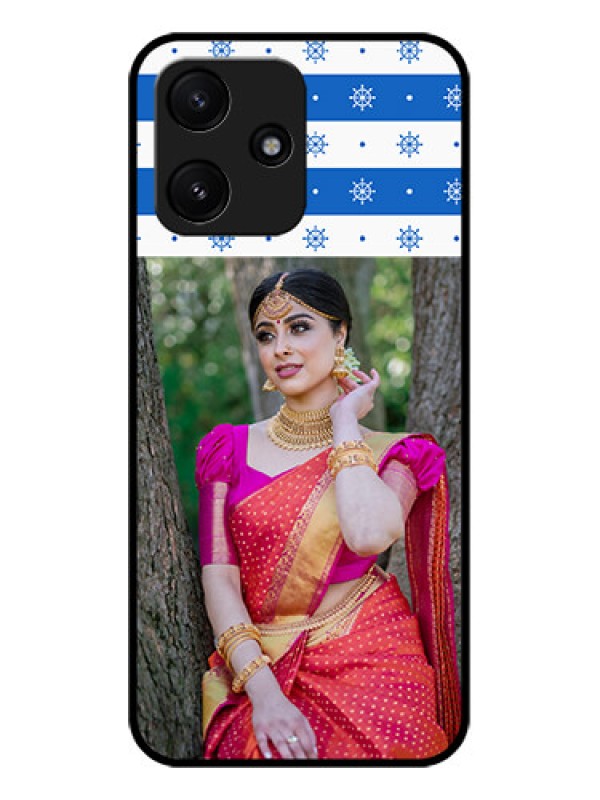 Custom Xiaomi Redmi 12 5G Photo Printing on Glass Case - Snow Pattern Design