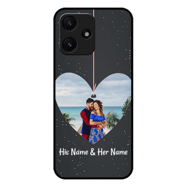 Xiaomi Redmi 12 5G Custom Glass Phone Case - Hanging Heart Design